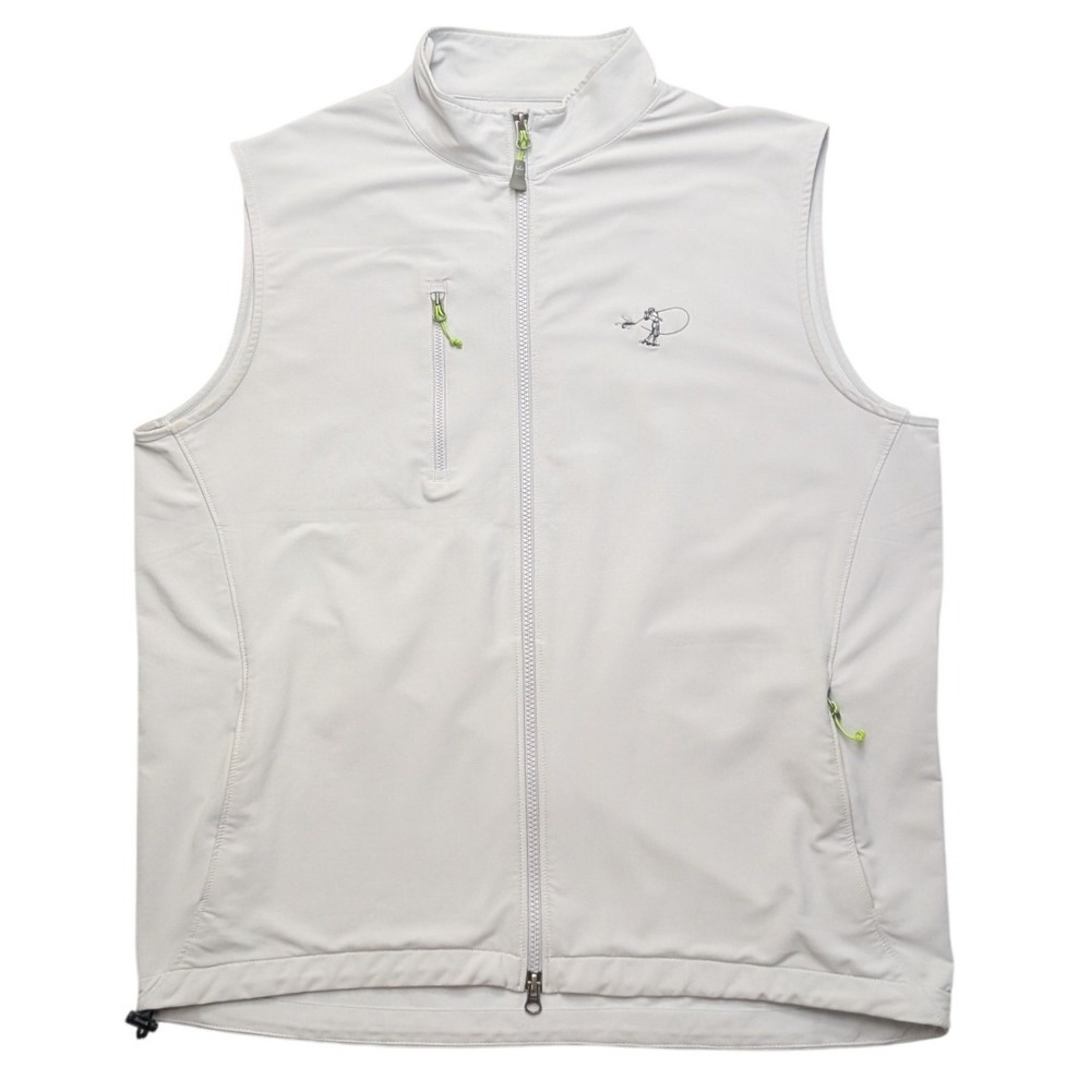 Peter Millar Wind Vest Mens Large Gray Full Zip Golf Performance Sleeveless